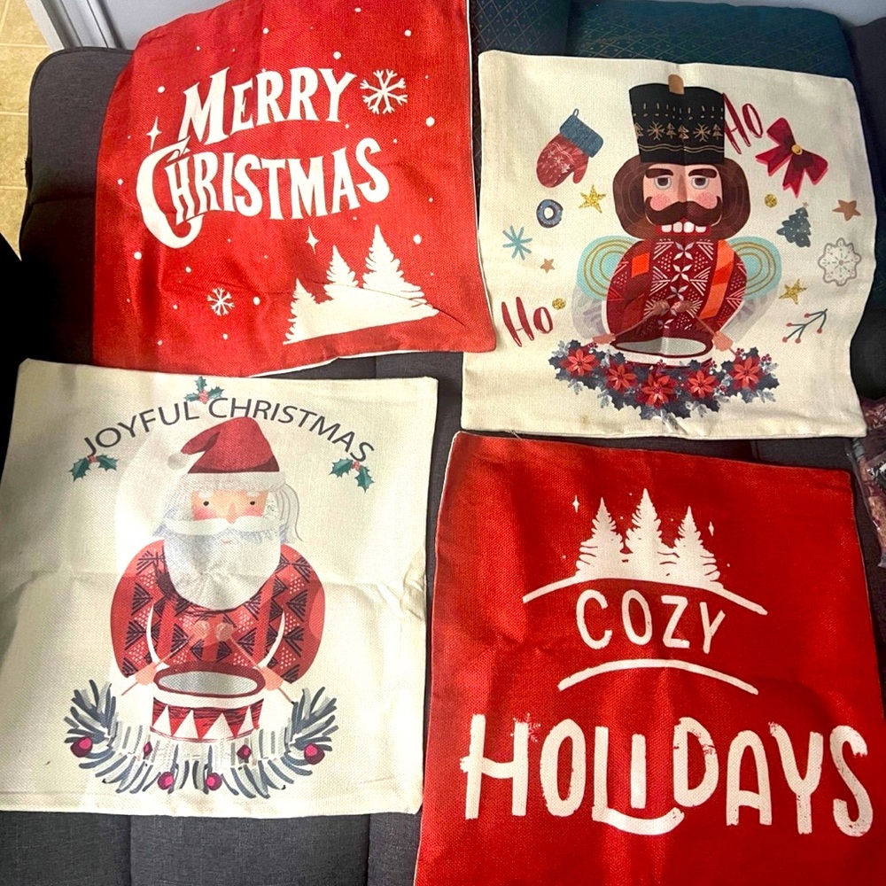 4 in a pack Christmas cushion covers ( 18 inches x 18 inches )